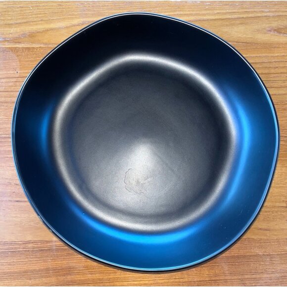 Modern Quirky Black Matte Ceramic Display Bowl Large 13" Across, 3" Deep, padded - Picture 2 of 9